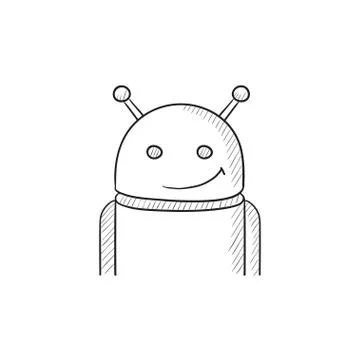 Android sketch icon Stock Illustration