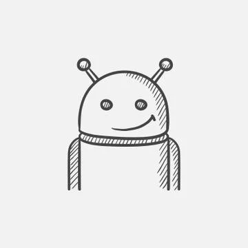 Android sketch icon Stock Illustration
