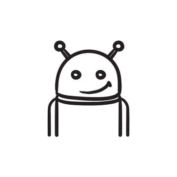 Android sketch icon Stock Illustration