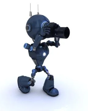 Android with SLR Camera Stock Illustration