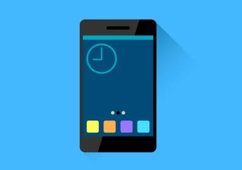Android smartphone flat design  Stock Illustration