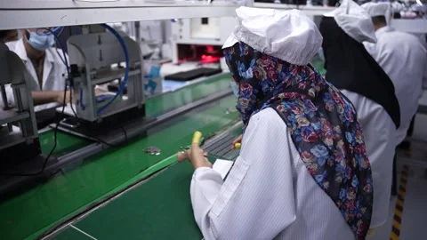 Android smartphone Production assembly line Stock Footage 247128663
