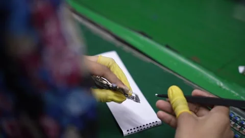 Android smartphone Production assembly line Stock Footage 247128867