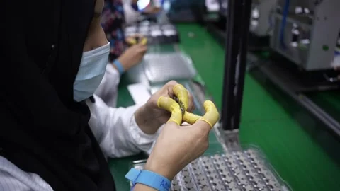 Android smartphone Production assembly line Stock Footage 247128888