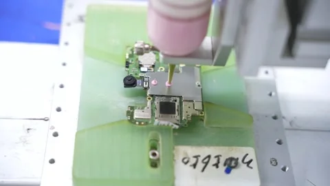 Android smartphone Production assembly line Stock Footage 247129343