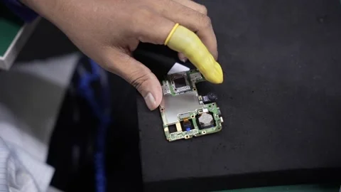 Android smartphone Production assembly line Stock Footage 247147692