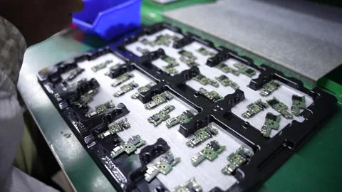 Android smartphone Production assembly line Stock Footage 247152238