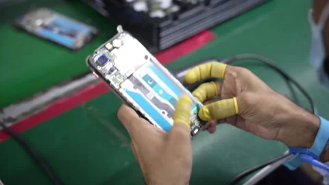 Android smartphone Production assembly line Stock Footage 247152269