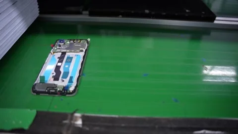 Android smartphone Production assembly line Stock Footage 247152603