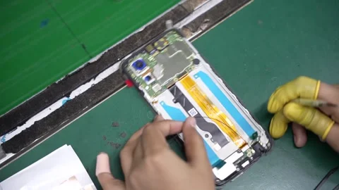 Android smartphone Production assembly line Stock Footage 247153340