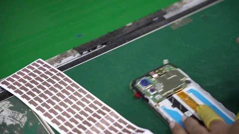 Android smartphone Production assembly line Stock Footage 247153538