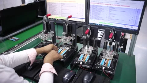 Android smartphone Production assembly line Stock Footage 247153609