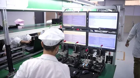 Android smartphone Production assembly line Stock Footage 247153638