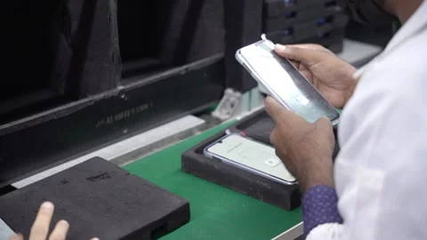 Android smartphone Production assembly line Stock Footage 247200228
