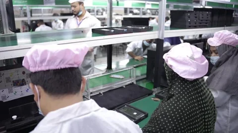 Android smartphone Production assembly line Stock Footage 247200797