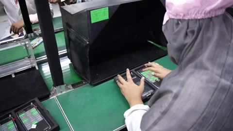 Android smartphone Production assembly line Stock Footage 247200964