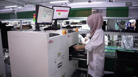 Android smartphone Production assembly line Stock Footage 247201341