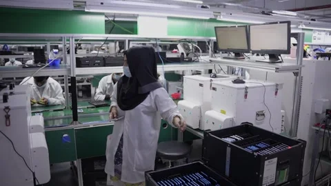 Android smartphone Production assembly line Stock Footage 247201454