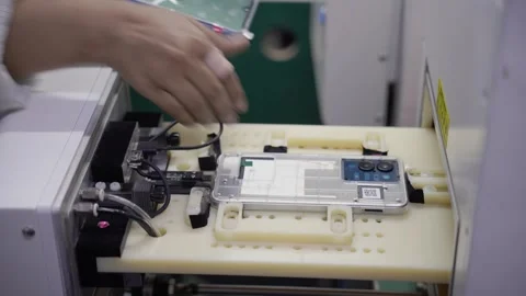 Android smartphone Production assembly line Stock Footage 247201488