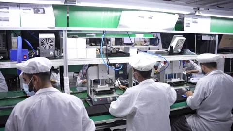 Android smartphone Production assembly line Stock Footage 247281496
