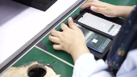 Android smartphone Production assembly line Stock Footage 247281847