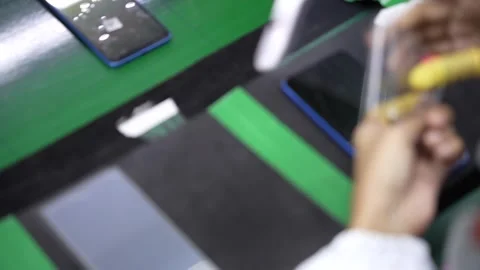 Android smartphone Production assembly line Stock Footage 247281942