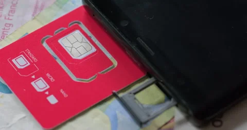 Android smartphone with sim card with euros cash / money - 4K Prores 422 HQ Stock Footage 248863694