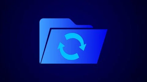 Android system stoke software file manege icon isolated blue color illustra.. Stock Illustration