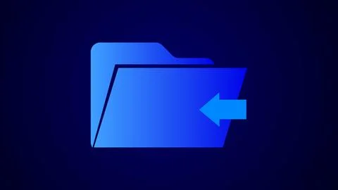 Android system stoke software file manege icon isolated blue color illustra.. Stock Illustration