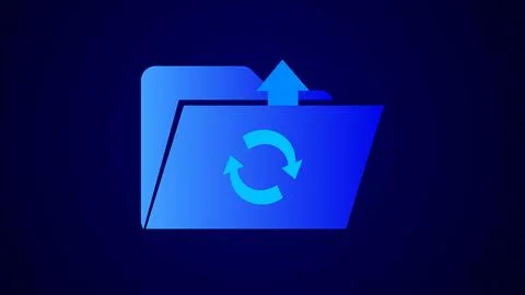 Android system stoke software file manege icon isolated blue color illustra.. Stock Illustration