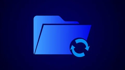 Android system stoke software file manege icon isolated blue color illustra.. Stock Illustration