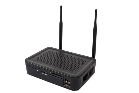 Android TV set top box receiver Android TV set top box receiver with wi-fi... Stock Photos