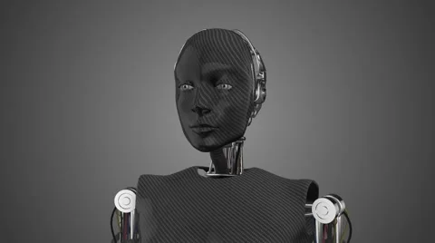 Android Woman Animation Loop With Alpha-Matte Stock Footage 58720791