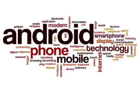 Android word cloud concept Stock Illustration