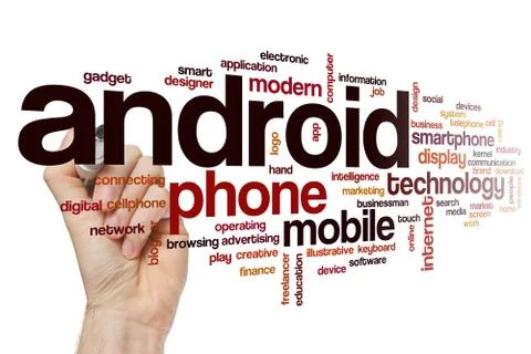 Android word cloud concept Stock Illustration