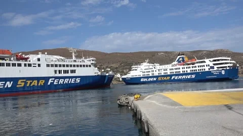 Andros Queen embarking and Superferry leaving Stock Footage 333687785
