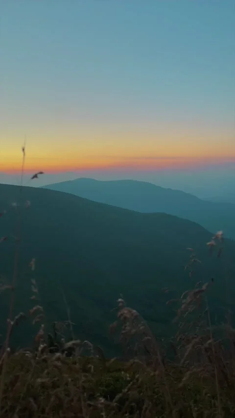 Andscape sunset in the mountains Stock Footage 205658902