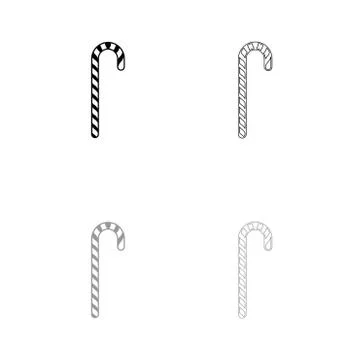 ?andy cane black and grey set icon . Stock Illustration
