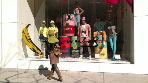 Andy Warhol Inspired Window Display in New York, 2013 Stock Photos