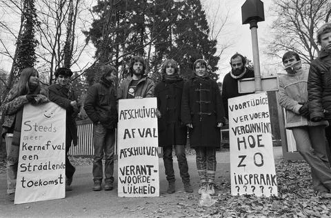Anefo photo collection. Basic group Stop Nuclear Energy wants to prevent t... Stock Photos
