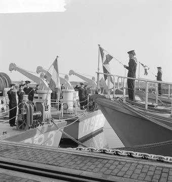 Anefo photo collection. Commitment four new water-pain in Den Helder Hoede... Stock Photos