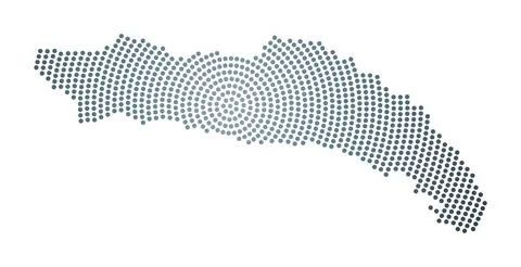 Anegada dotted map. Digital style shape of Anegada. Tech icon of the island.. 스톡 일러스트