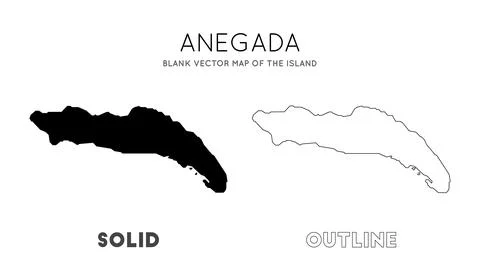 Anegada map. Blank vector map of the Island. Borders of Anegada for your in.. Stock Illustration