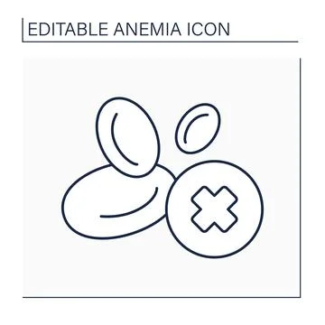 Anemia line icon Stock Illustration