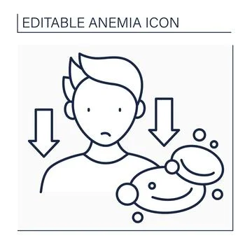 Anemia line icon Stock Illustration