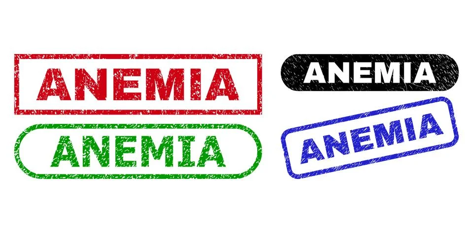 ANEMIA Rectangle Watermarks Using Distress Style Stock Illustration