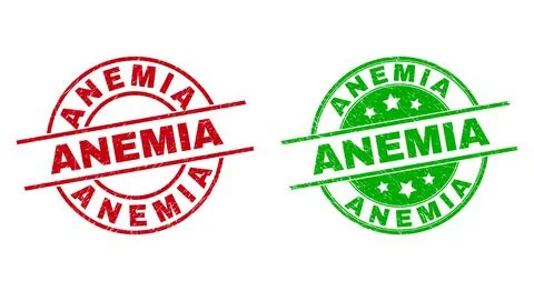 ANEMIA Round Watermarks Using Rubber Texture Stock Illustration