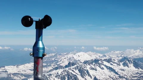 Anemometer at Aiguille du Midi. Stock Footage 156193549