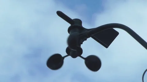 Anemometer in the background of clouds Stock Footage 80165365