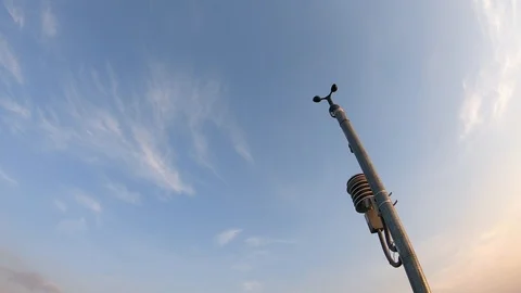 Anemometer on blue sky, Stock Footage 101089958